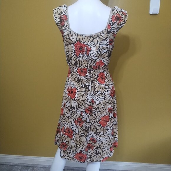 VTG Y2K Speed Control Cap Slv Floral Cotton Fit & Flare Dress XL Boho Cottage - Picture 4 of 7